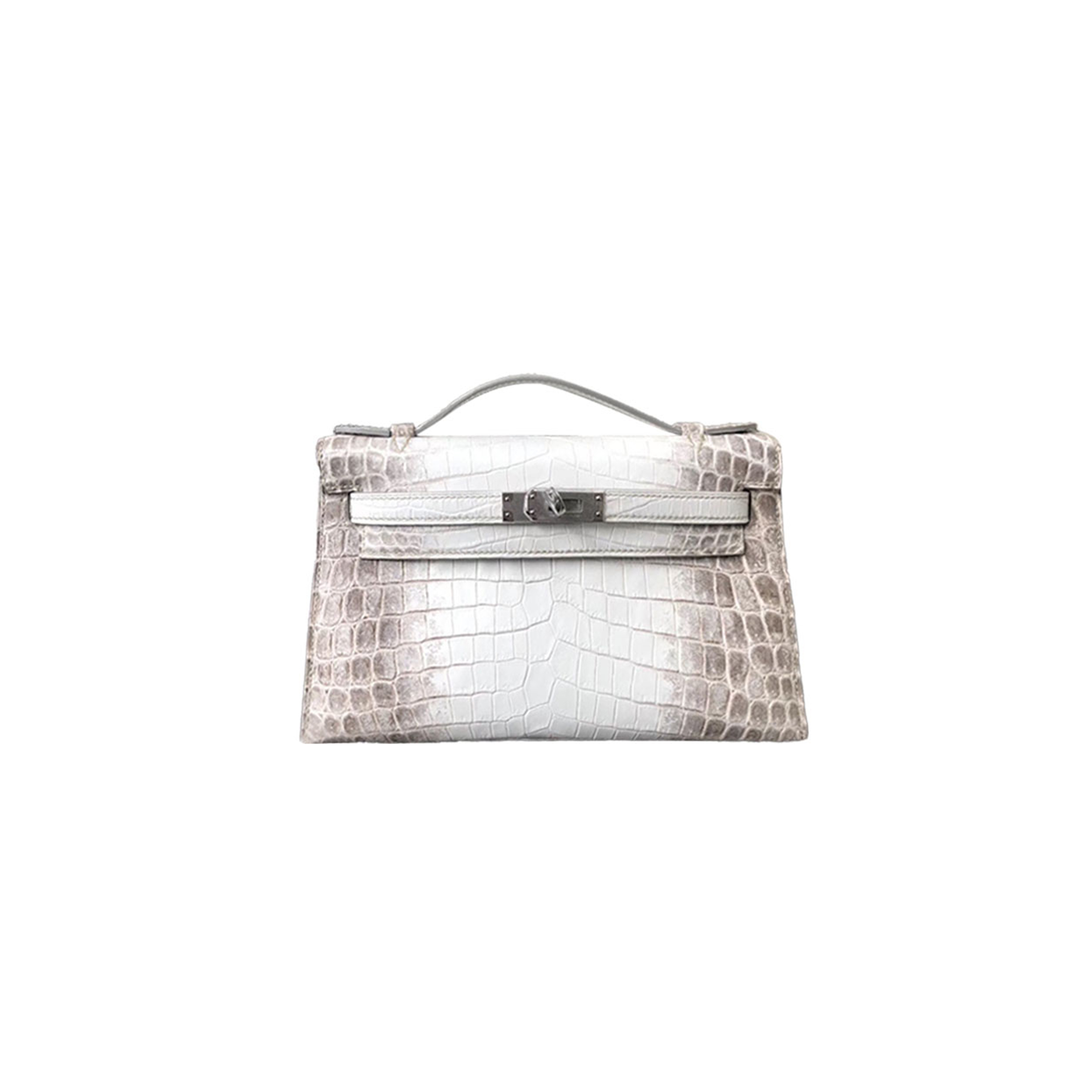 HERMÈS MASTER MINI KELLY POCHETTE HIMALAYA MATTE CROCODILE (22*14*7cm)